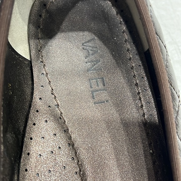 Vaneli Bronze Quilted with Black Patent Ballet Flats Size 9 W - Picture 3 of 9